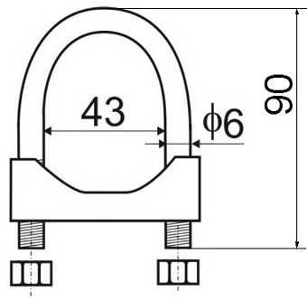 Obejma zaciskowa  LC-OZ-43/M6 - Akcesoria monta�owe